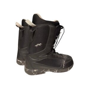 Lamar Liftie Mens Snowboard Boots Size 13 Black Camo Speed Lace Performance